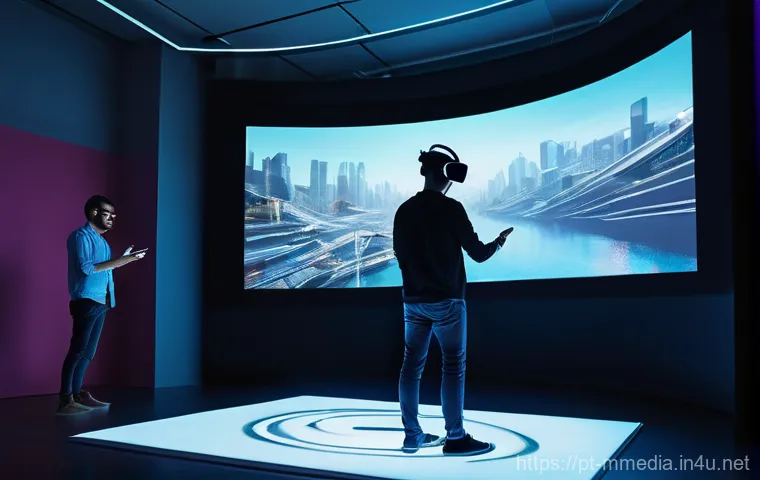 멀티미디어 제작 교육기관 추천 - **Prompt 1: Collaborative Digital Creation Hub**
    "A vibrant, high-tech multimedia studio, bright...