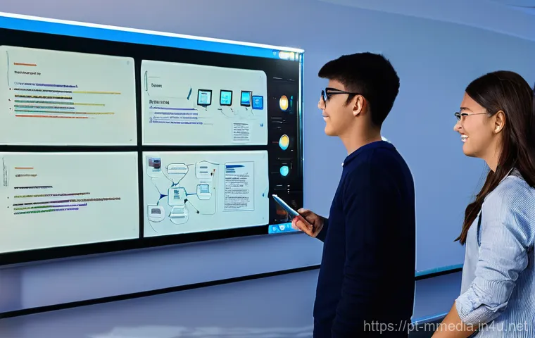 멀티미디어 제작 교육기관 추천 - **Prompt 1: Collaborative Digital Creation Hub**
    "A vibrant, high-tech multimedia studio, bright...