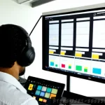 멀티미디어 콘텐츠 제작 실무 사례 연구 - Photorealistic multimedia production case study in a bright São Paulo creative studio, diverse Brazi...